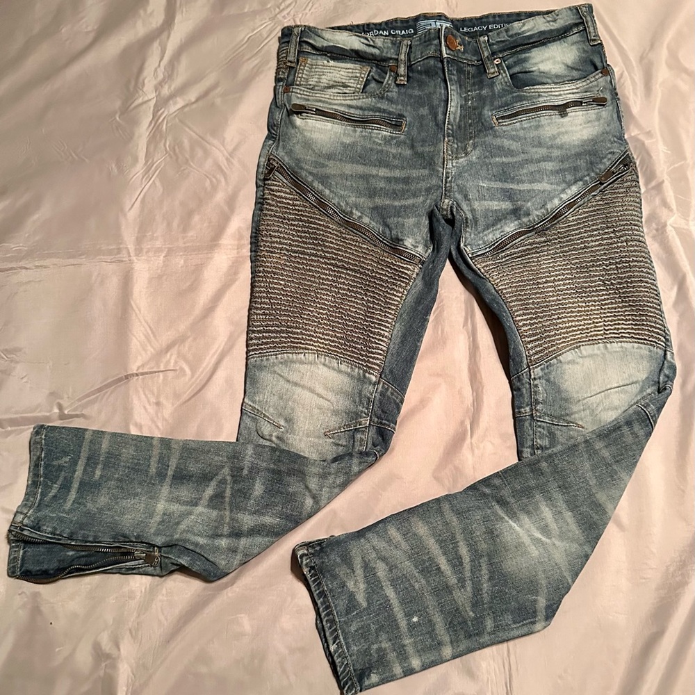 Mens Jordan Craig Denim Moto Pants